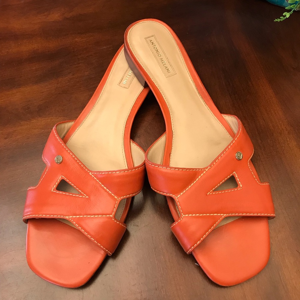 Antonio Melani Orange Leather Sandals 12m